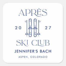 アフタースキー・クラブのウィンタースキーバチェロレッテパーティー スクエアシール