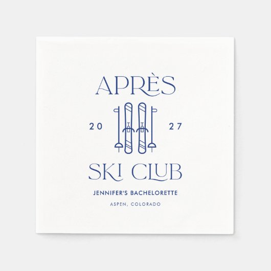 アフタースキー クラブ ウィンター スキー ブライズルーム パーティー ギフト スタンダードカクテルナプキン (正面)