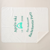 アフタースキー ブライズパーティー ターコイズ ハット 名前だ シェルパブランケット (正面(横))