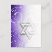 アフターダビデのパーティーパープルきらめくスター 招待状 (正面)