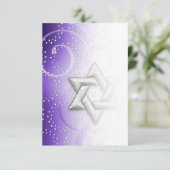 アフターダビデのパーティーパープルきらめくスター 招待状 (スタンド正面)