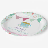 アフターヌンティーヴィンテージシャビーシックガールズ誕生日 ペーパープレート (アングル)