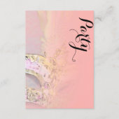 アフターパーティーエレガント仮装コーラルピンクイエロー 招待状 (正面)