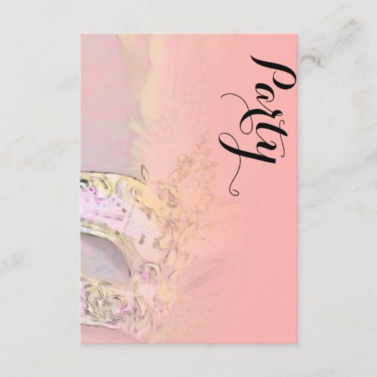 アフターパーティーエレガント仮装コーラルピンクイエロー 招待状 (正面)