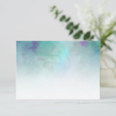 アフターパーティーカッコいいカラーズアクアブルーパープルホワイト 招待状 (スタンド正面)