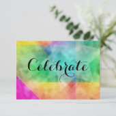 アフターパーティーカラーブロック水カラーデザインブラック 招待状 (スタンド正面)