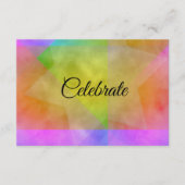 アフターパーティーカラーブロック水カラーデザイン青 招待状 (正面)