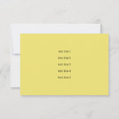 アフターパーティーカラーブロック水カラーデザイン黄 招待状 (裏面)