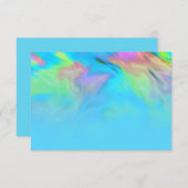 アフターパーティーターコイズブルーライムピンク絞り染め 招待状 (正面/裏面)