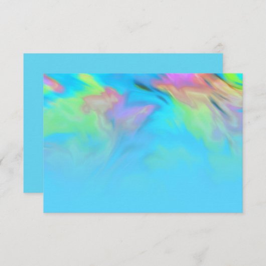 アフターパーティーターコイズブルーライムピンク絞り染め 招待状 (正面/裏面)