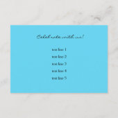 アフターパーティーターコイズブルーライムピンク絞り染め 招待状 (裏面)