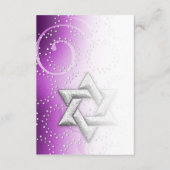 アフターパーティーラズベリーきらめくスター・オブ・デイビッド 招待状 (正面)