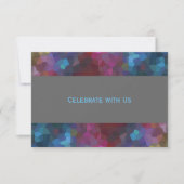 アフターパーティーレッドパープルブルーグレー抽象デザイン 招待状 (正面)