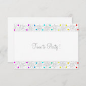 アフターパーティー真珠とレースレインボー 招待状 (正面/裏面)