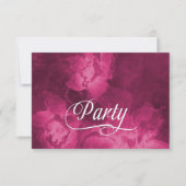 アフターマゼンタピンクの水の色の花 招待状 (正面)