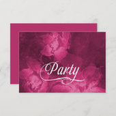 アフターマゼンタピンクの水の色の花 招待状 (正面/裏面)