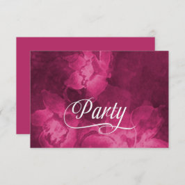 アフターマゼンタピンクの水の色の花 招待状