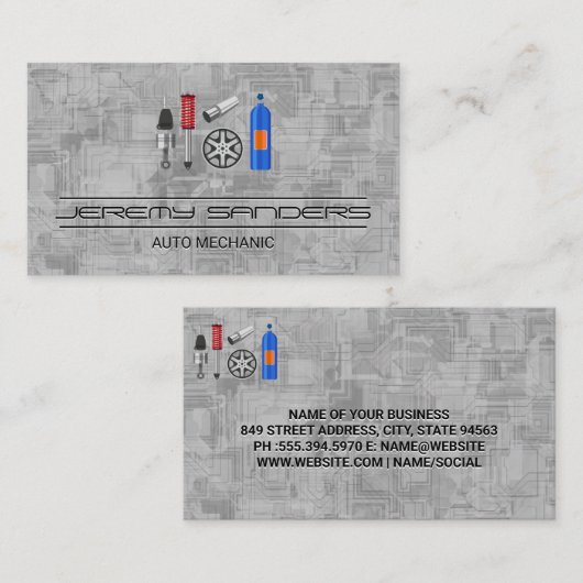 アフターマーケットパーツアクセサリー | ガレージショップ 名刺 (正面/裏面)