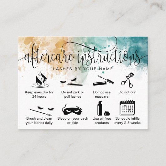 アフターモダンケアカードまつげ拡張アイコン 名刺 (正面)