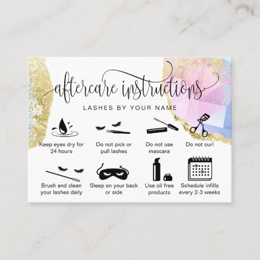 アフターモダンケアカードまつげ拡張アイコン 名刺 (正面)