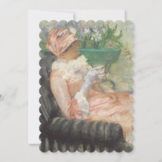 アフターロン茶パーティーブライダルシャワー印象派アート 招待状 (正面)