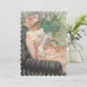 アフターロン茶パーティーブライダルシャワー印象派アート 招待状 (スタンド正面)