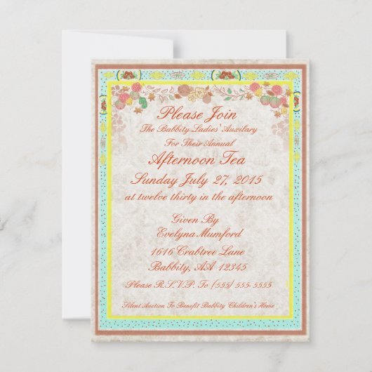 アフターンティーヴィンテージジョンソンブロスボーン中国- 招待状 (正面)