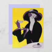 アフターンティーヴィンテージ招待状アールデコレディ 招待状 (正面/裏面)