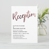 アフター結婚バラ金ゴールドタイポグラフィ披露宴 招待状 (スタンド正面)