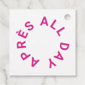 アフター オール デイ ホット ピンク ブライズメイド パーティー スクエア フェイバータグ (裏面)