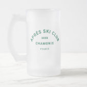 アフター スキー クラブ ウィンター グリーン スキー リゾートの紋章 フロストグラスビールジョッキ (左)