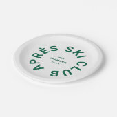 アフター スキー クラブ ウィンター グリーン スキー リゾートの紋章 ペーパープレート (アングル)