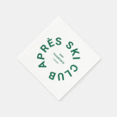 アフター スキー クラブ ウィンター グリーン スキー リゾート クレスト スタンダードカクテルナプキン (角)