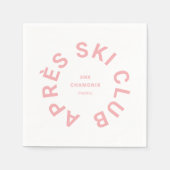 アフター スキー クラブ ウィンター ピンク スキー リゾートのロゴ スタンダードカクテルナプキン (正面)