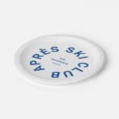 アフター スキー クラブ ウィンター ブルー スキー リゾートのロゴ ペーパープレート (アングル)