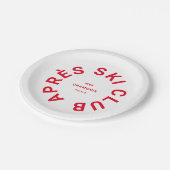 アフター スキー クラブ ウィンター レッド スキー リゾートの紋章 ペーパープレート (アングル)