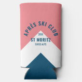 アフター スキー クラブ ビンテージ ピンク ホワイト ネイビー ピーク ウィンター スリム缶クーラー (裏面)