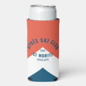 アフター スキー クラブ ビンテージ レッド ホワイト ネイビー ピーク ウィンター スリム缶クーラー (Seltzer正面)