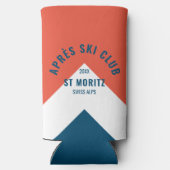 アフター スキー クラブ ビンテージ レッド ホワイト ネイビー ピーク ウィンター スリム缶クーラー (裏面)