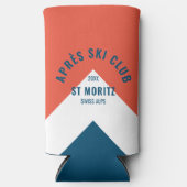 アフター スキー クラブ ビンテージ レッド ホワイト ネイビー ピーク ウィンター スリム缶クーラー (正面)