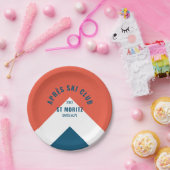 アフター スキー クラブ レッド ネイビー ヴィンテージ スタイル スキー パーティー ペーパープレート (パーティー)