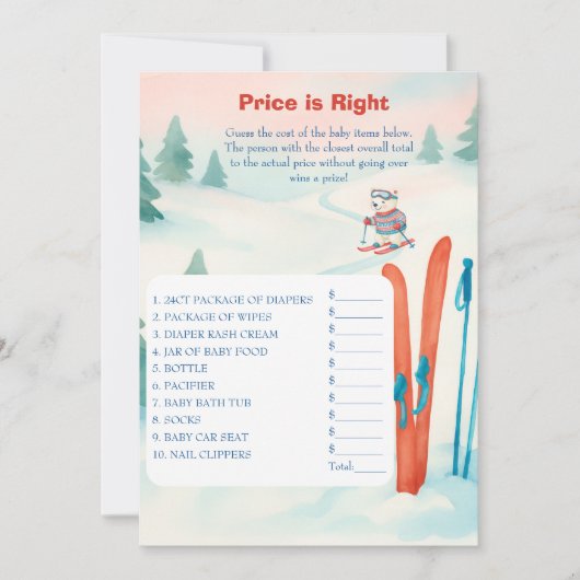 アフター ベビー スキー ベイビー プライス イズ ライト ゲーム カード (正面)