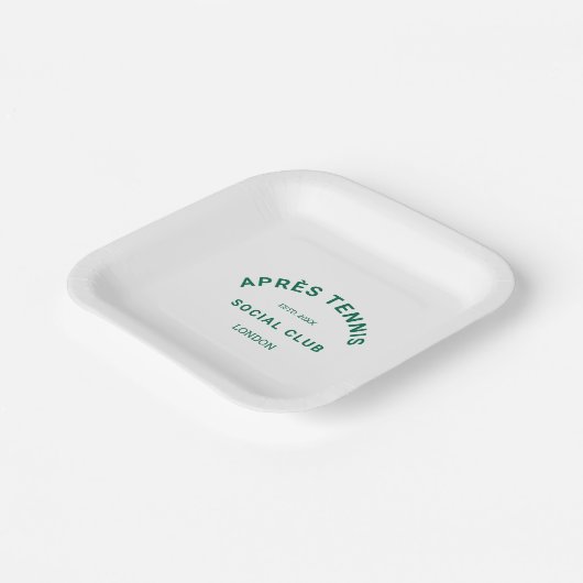 アフテニス ソーシャル クラブ グリーン カスタム クレスト ペーパープレート (傾斜あり)