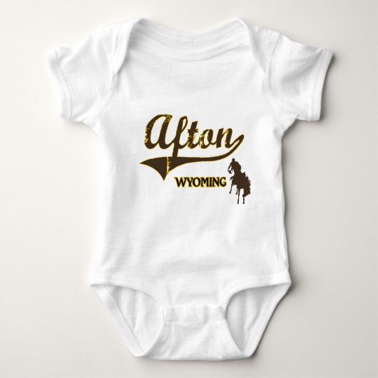 アフトンワイオミンシティクラシック ベビーボディスーツ (正面)