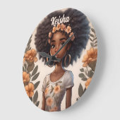 アフパーソナライズされたリカの女時計 ラージ壁時計 (傾斜)