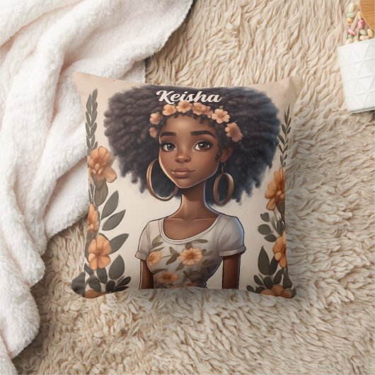 アフパーソナライズされたリカの少女の枕 クッション (ブランケット)