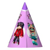 アフマウスタイル,誕生日ガール,かわいいゲーマー, Minecraft パーティーハット (裏面)