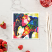 アフモダンリカ象ポップ・アートの芸術コンテンポラリー スタンダードカクテルナプキン (インサイチュ)