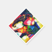 アフモダンリカ象ポップ・アートの芸術コンテンポラリー スタンダードカクテルナプキン (角)