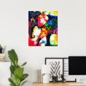 アフモダンリカ象ポップ・アートの芸術コンテンポラリー ポスター (ホームオフィス)